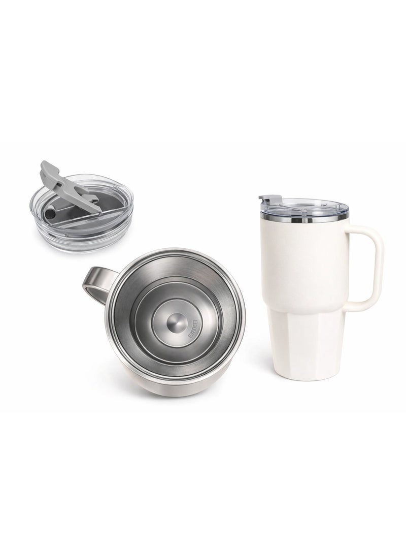 Set of 2 Rust-Resistant Insulated Stainless Steel Mugs (420ml + 560ml) with Airtight Lid & Handle – Keeps Drinks Hot & Cold - Image 5
